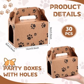 NUOBISHI 30 Pcs Party Favors Boxes，Adopt A Puppy Party Favors Boxes，Small Treat Dog Boxes Bulk Gift Party Favors Stuff，Candy Wedding Favor Boxes Decorations for Birthday Party（Paw Print）