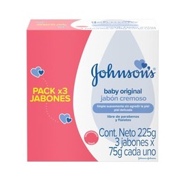 JohnsonS, Jabón En Barra Para Bebé Original 75 Gr 3-Pack                                                                                              