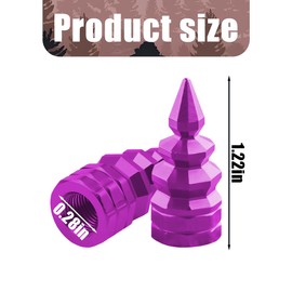 Sandfren Car Tire Valve Caps, 4PCS Aluminum Heavy Duty Vehicle Wheel Tyre Valve Stem Cover, Dust Proof Automotive Exterior Protection Accessories, Universal for SUV Motorcycle Truck (Purple)
