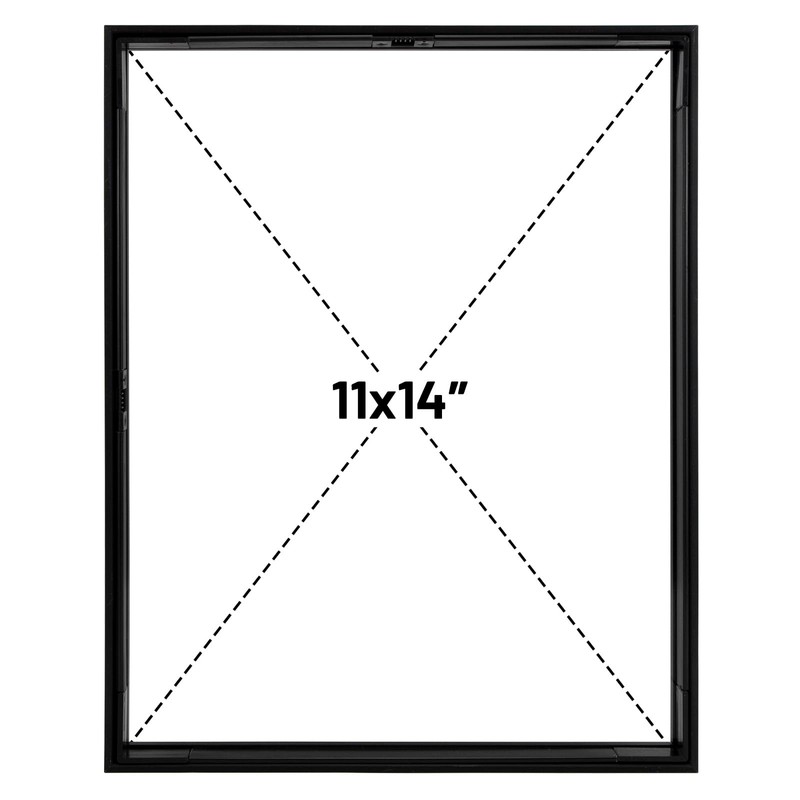 Frametory, Floating Picture Frame 11x14 - Black Aluminum Metal Photo