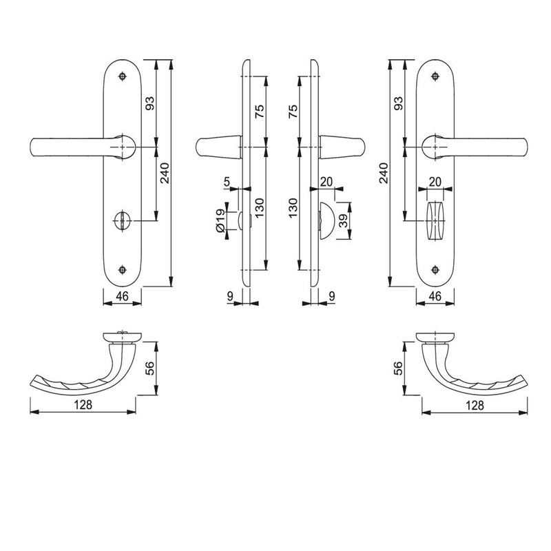 Hoppe Tôkyô 1710/273P Double-Sided Bathroom Door Handle and Lock Set