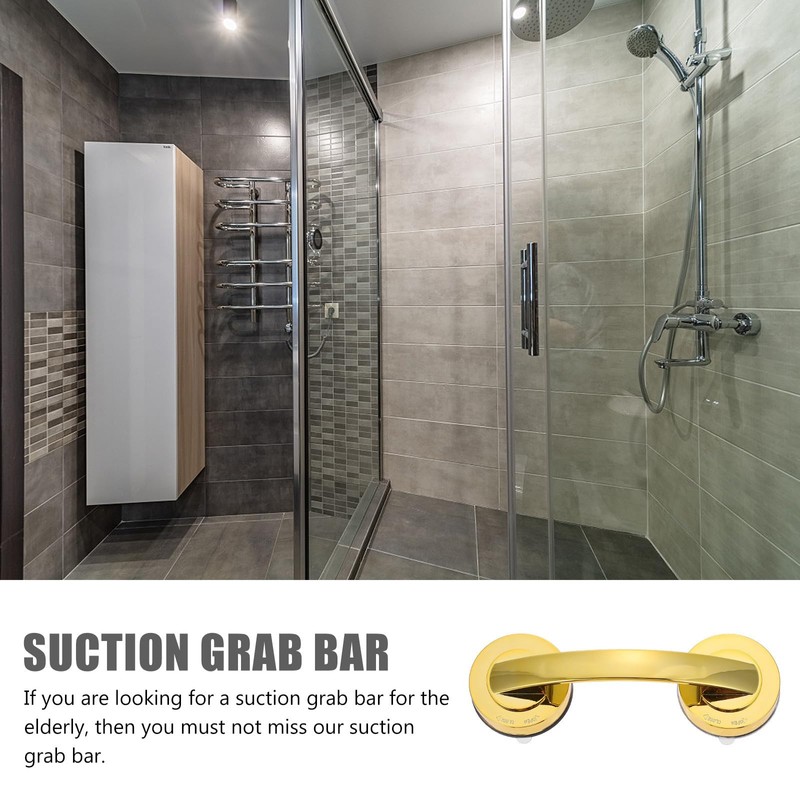 Gold Suction Grab Bar, Removable Bathroom Safety Handle