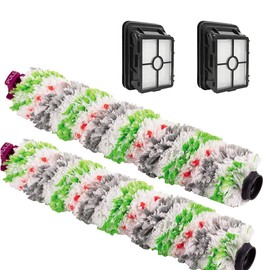 BLUELIRR Multi Surface Pet Brush, Rotating Brush and 2 Replacement Filters for Bissell Crosswave 1866 Bissell CrossWave Pet PRO Series and CrossWave 1785 Series - Pack of 4