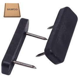 SKIR'CO 16 pcs, Black Plastic Furniture Legs 45 x 15 mm, Rectangular Furniture Sliders with Steel Nails, Small Furniture Feet