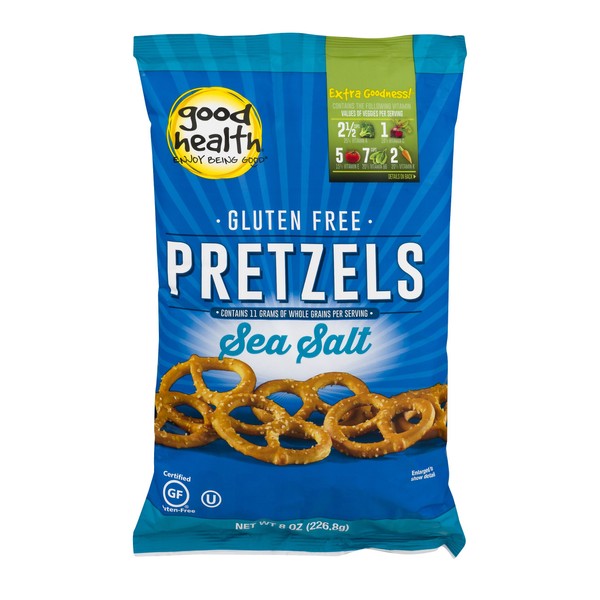 Good Health Gluten Free Pretzels, Sea Salt, 8 oz. Bag, 12 Pack – Gluten Free, Crunchy Pretzels, Great for Lunches or Snacking on the Go