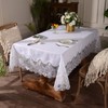 ARTABLE Lace Rectangular Tablecloths with Exquisite Macrame Border Clear Embroidered