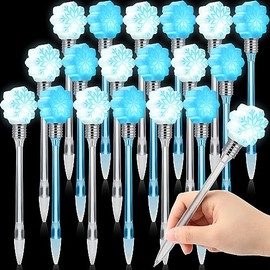 Tatuo Winter Snowflake Pens Christmas LED Flashing Pens Black Ink 1.0 mm Ballpoint Pen Snowflake Party Favors School Prizes Office Writing Supplies for Xmas Winter New Year Holiday (24 Pcs)