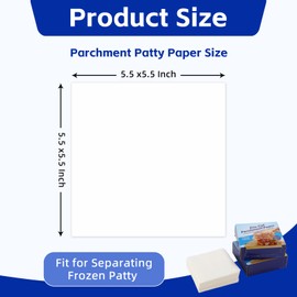 1000 Pieces 14cm Square Burger Paper 5.5 x 5.5 inch Non Stick Hamburger Patty Parchment Paper Baking Paper for Baking, Patty Separating
