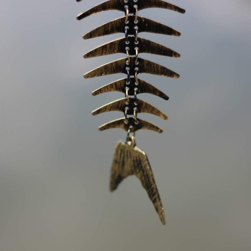 WANLIAN Fish Skeleton Wind Chime,Fishbone Wind Chime,Wind Chimes Vintage Fishbone