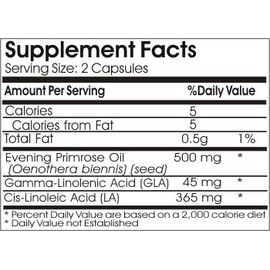 Evening Primrose Oil Concentrate 500mg // 200 Capsules // Pure // by PureControl Supplements