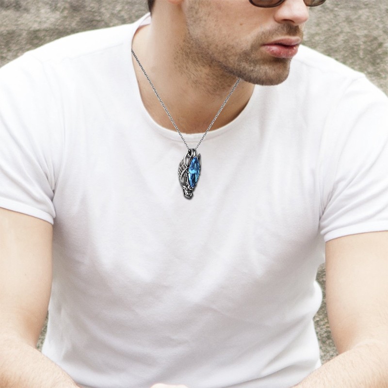 Cupimatch Men's Necklace Stainless Steel Gothic Dragon Head Punk Rock