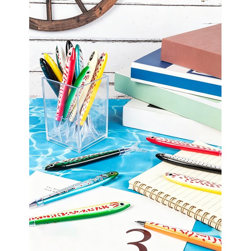 UAYVEBS 9Pcs Fish Pen, Realistic Fishing Party Favors Pen