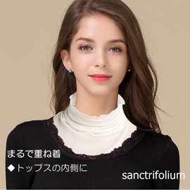 [sanctrifolium] シルク 100％ ネックカバー ネックウォーマー スヌード 紫外線対策 冷え防止 日焼け対策 絹 首カバー (ホワイト)