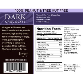 Vermont Nut Free Chocolates Mini Chocolate Bars (Dark Chocolate) 9 oz