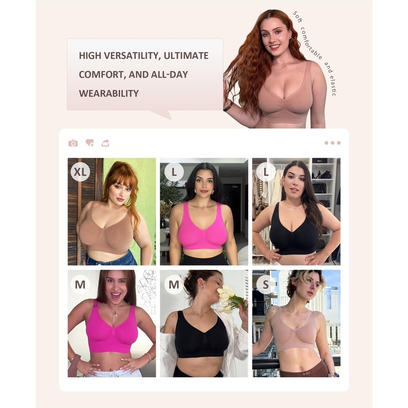 FeelinGirl Bras for Women No Underwire Bralettes Seamless Sleep Bra