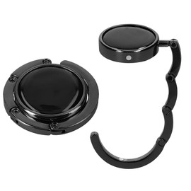 kwmobile Table Handbag Holder Hook - 2 x Foldable Non-Slip Bag Hooks Holder for Handbags - Table Top Bag Holder Set in Black