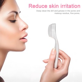 Baluue Manual Face Brush Set 2 Pieces Face Exfoliator Scrubber Detachable Head for Deep Cleaning