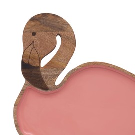 Beachcombers Flamingo Mango and Enamel Serving Platter Pink