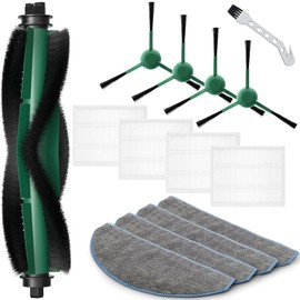 DrAer Replacement Parts for iRobot Roomba Combo Essential Vac 2 Y0110 Y0112 Y0140 Q0120 Q052 Robot Vacuum Cleaner, 1 Roller Brush, 4 Mopping Pads, 4 Filters, 4 Side Brushes