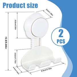 Ptwola 2 Pack Razor Holder for Shower Suction Cup Hooks Powerful Shaver Holder Hanging Shower Storage Wall Hook Reusable Towel Holders for Bathroom Loofah Kitchen Squeegee Window Easy to Install