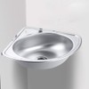 Stainless Steel Triangle Wash Basin Corner Bathroom Single Sink Wall