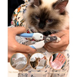 Piemow 31.5" Cat Grooming Wrap with Nail Clipper, Multifunctional Cats Restraint for Nail Trimming, Machine Washable Pet Grooming Tool