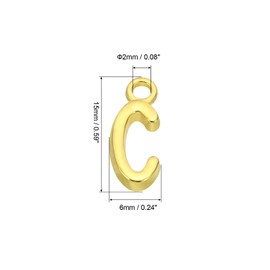 PATIKIL Letter Charm, 50 Pcs Alphabet Charm Initial Pendant Charm Bulk Cute DIY for Jewelry Making Bracelets Earrings Necklace Keychains Crafts, Golden, C