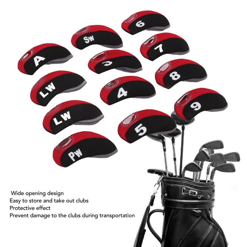 12 Pcs Golf Iron Head Cover Set Club Headcover Set