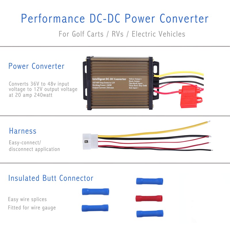 Pro Chaser DC-DC Golf Carts RVs 48V 36V Volt Voltage