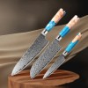 LONSDOW Luxurious 67 Layers Damascus Kitchen Knife Set Chef Nakiri