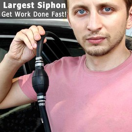 High Flow Siphon Pump, Gasoline Oil Water Fuel Diesel Transfer Siphon Pump, Siphon Hand Fuel Pump Portable Manual Car Liquids Gas Transfer PumpSiphon Hose, Siphoning Kit, 2M Durable Syphon Hose