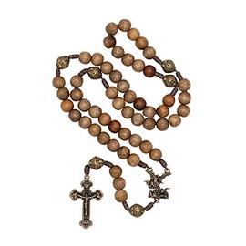 Intercession™ Our Father Sacred Handmade Solid Wood Rosary (St Michael - Walnut)