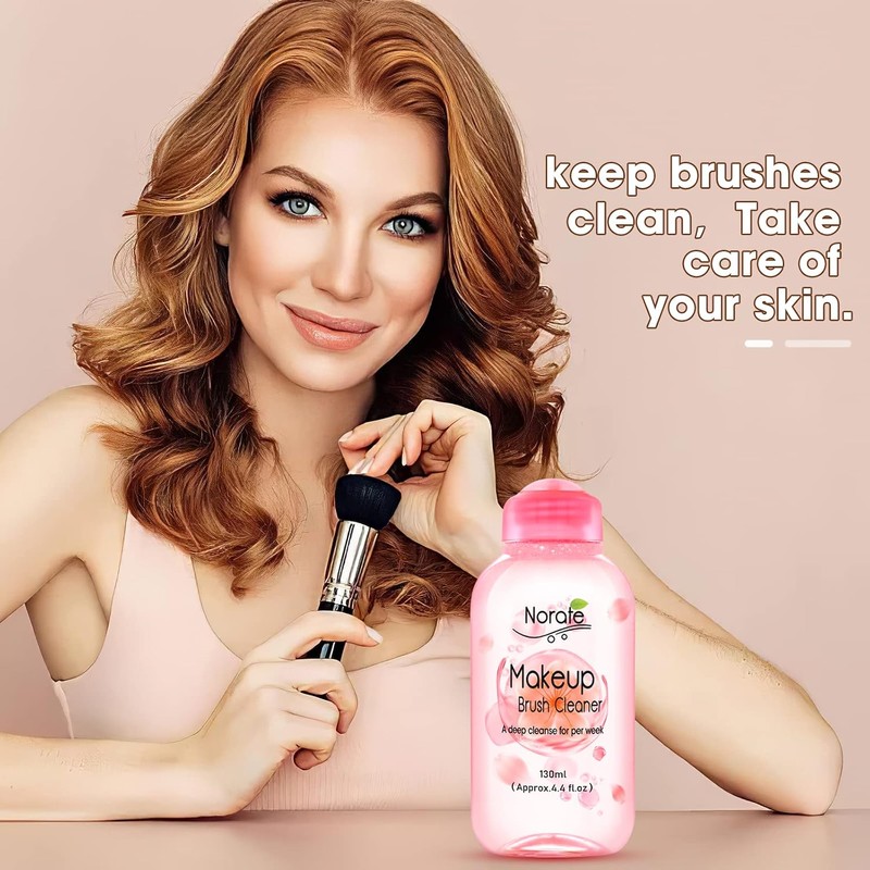 Norate Limpiador de brochas de maquillaje, solución limpiadora para brochas
