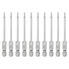 sourcing map 10pcs T6 Security Torx Bit 1/4" Hex Shank