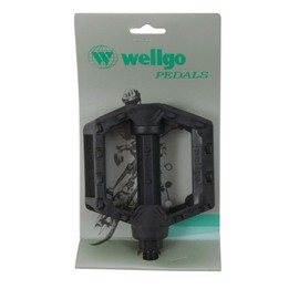 Ammaco Wellgo resin ½” axle flat bike pedals with reflectors anti slip spikes one piece design for kids or bmx bikes with a 1 piece crank