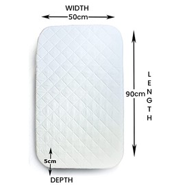 Dazzle Collection Luxury Crib Mattress Baby Bedside Compatible with Next 2 Me Sleeping Toddler Cot Mattress Soft & Quilted and Breathable Cover (90cm X 50cm X 5cm)