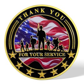 AtSKnSK Veterans Challenge Coin Thank You for Your Service Military Coin (Spreading Wings Eagle)