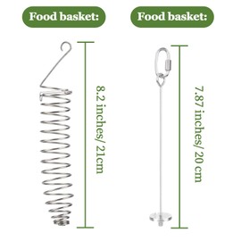2PCS Stainless Steel Bird Feeder, Parrot Fruit & Vegetable String Bird Feeder,Vegetable Holder, Fancy Mice Cage Accessories Puzzle Toy, Hanging Rodent Toys