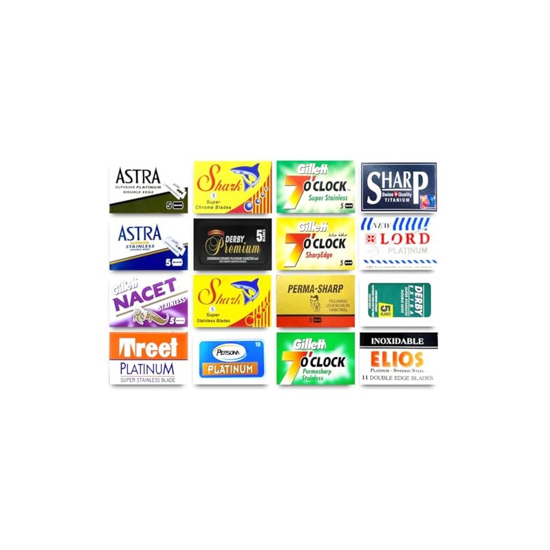 100 High Quality Razor Blades (16 Different Brands)