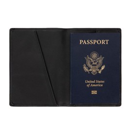 SLNT Leather RFID Blocking Passport Wallet - 4 Card Slots & Passport Slot, Clean, Sleek, Stylish, Minimal Design - For Travel, Prevents Hacking & Identity Theft (Simple Style, Black)