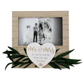 BallarArt CO Engagement Photo Frame with Heart Design, Romantic Couple Picture Frame, 6x4 Wedding Pictures Frame, Engagement Anniversary Tabletop Decor