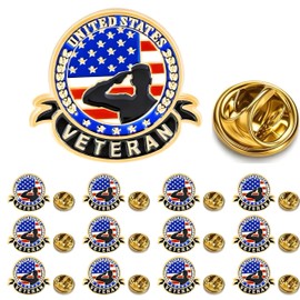 HAFILO 12/25/50/100 pieces United States Veterans pin enamel American Veterans' Day lapel pins USA Military Memorial Day Veteran Brooch pin Decoration US patriotic Souvenir gift badge bulk (100)