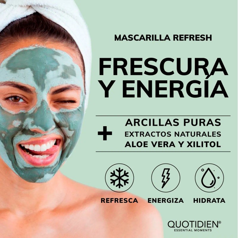 Mascarilla Facial Refresh Hidratante Con Arcillas Puras Y Aloe Vera