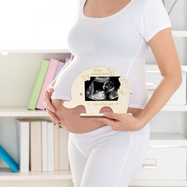 MONCAP Baby Ultrasonic Photo Frame Elephant Ultrasonic Picture Frame Wood Ultrasonic Sonogram Picture Frame Pregnant Mother Gifts for Expectant Mother Baby Shower