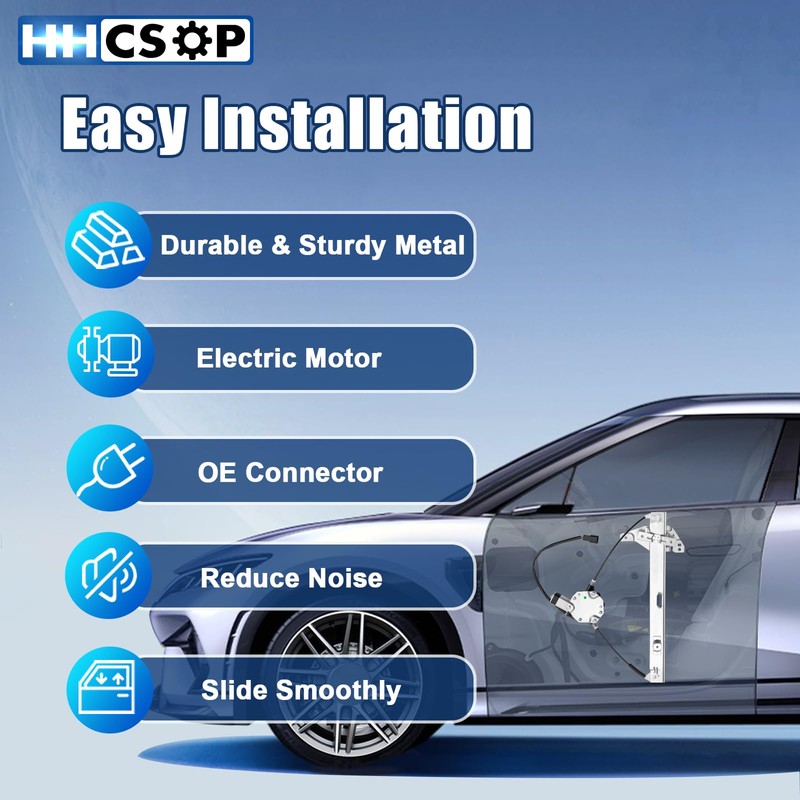 HHCSOP Front Left Driver Side Power Window Regulator with Motor