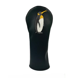 Penguin PU Leather Golf Club Covers Driver Headcovers Fairway Woods Hybrid Protector with Interchangeable Number Tag