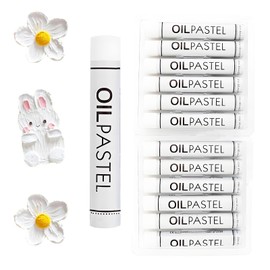 Cosyhav Oil Pastels, 12pcs White Colors Oil Pastels for Art, Art Supplies for Beginners, Students and Artists