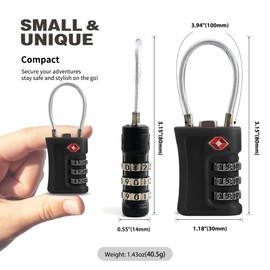 UP Security Luggage Locks TSA Approved 2 Pack, Small Padlock Combination, TSA Locks for Luggage, Travel Combo Padlock with Code, for Suitcase, Backpack Zipper, Locker, Gun Case, Ammo Can (Black+Black)