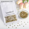 beadsland Flat Back Crystal Rhinestones Round Gems, Metal Sunlight (4.6-4.8mm)