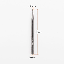 sourcing map 30pcs Diamond Grinding Burrs Carving Bits 1mm Ball Shape Head Mounted Point 1/8 Shank for Rotary Tool